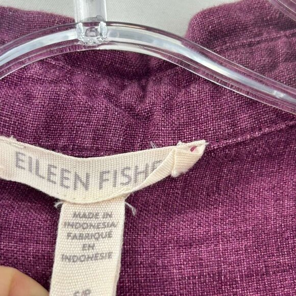 Eileen Fisher Women's Small 100% Organic Linen Long Sleeve Pink Tunic Shirt Top - Picture 3 of 11